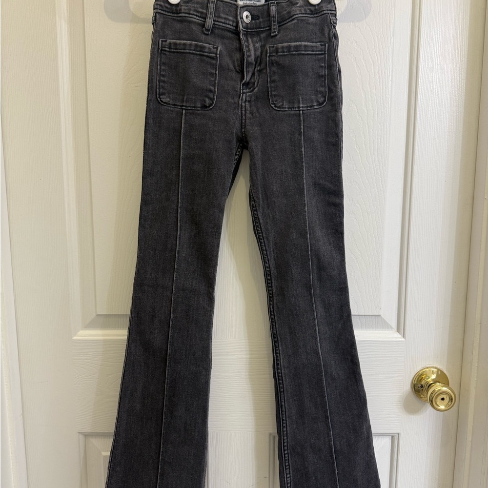 Abercrombie Kids black flare jeans 9/10 Long